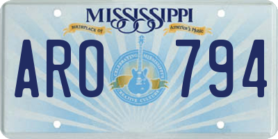 MS license plate ARO794