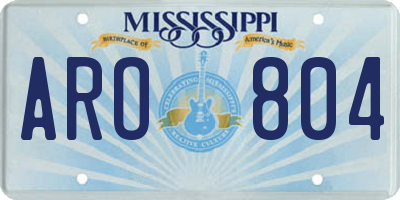 MS license plate ARO804