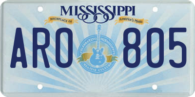 MS license plate ARO805