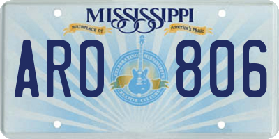 MS license plate ARO806