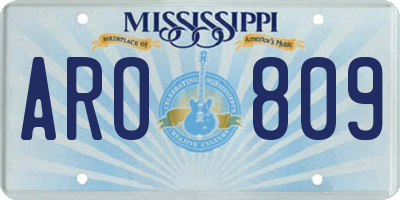 MS license plate ARO809