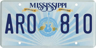 MS license plate ARO810