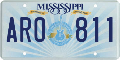 MS license plate ARO811
