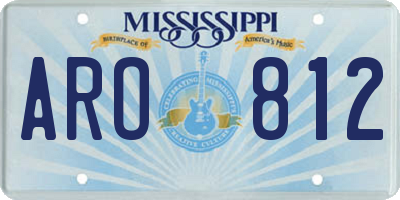 MS license plate ARO812