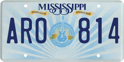 MS license plate ARO814