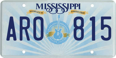 MS license plate ARO815