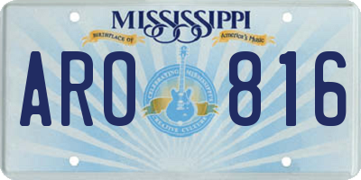 MS license plate ARO816