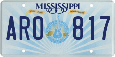 MS license plate ARO817
