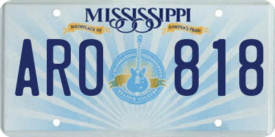 MS license plate ARO818