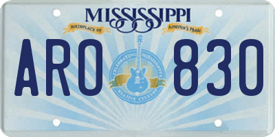 MS license plate ARO830