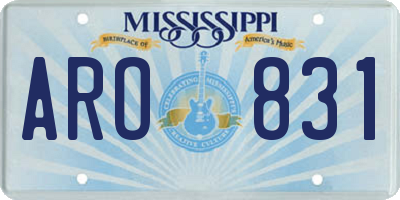 MS license plate ARO831