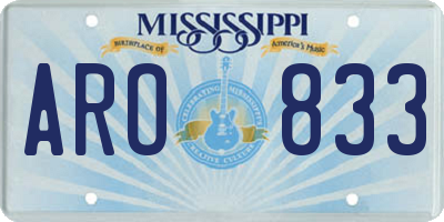 MS license plate ARO833