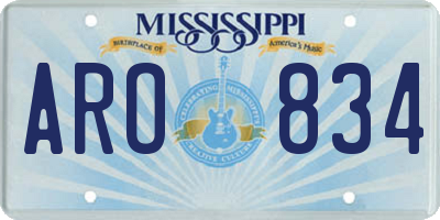 MS license plate ARO834