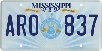 MS license plate ARO837
