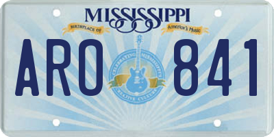 MS license plate ARO841