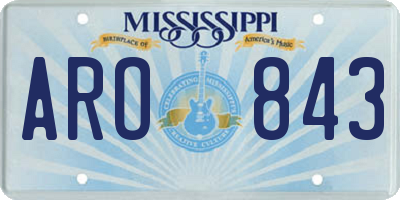 MS license plate ARO843