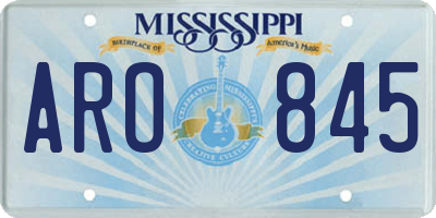 MS license plate ARO845