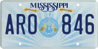 MS license plate ARO846