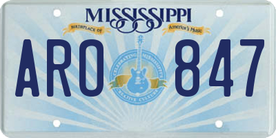 MS license plate ARO847
