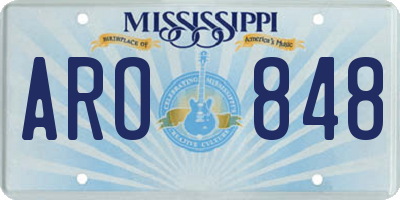 MS license plate ARO848