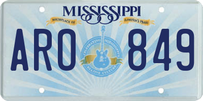 MS license plate ARO849