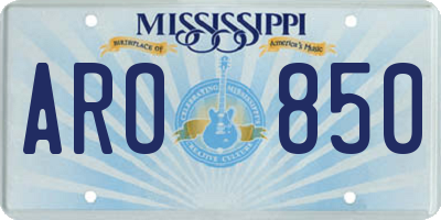 MS license plate ARO850