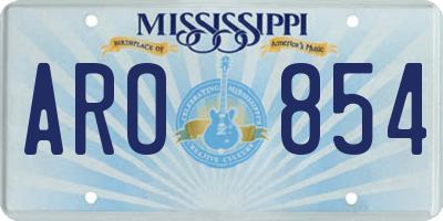 MS license plate ARO854