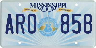 MS license plate ARO858