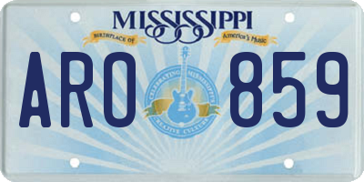 MS license plate ARO859