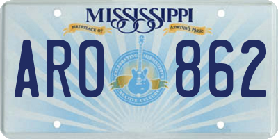 MS license plate ARO862
