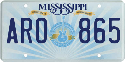 MS license plate ARO865