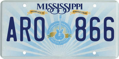 MS license plate ARO866