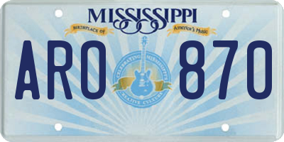 MS license plate ARO870