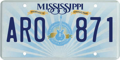 MS license plate ARO871