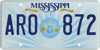 MS license plate ARO872