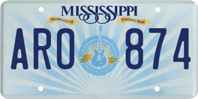 MS license plate ARO874