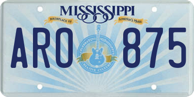 MS license plate ARO875