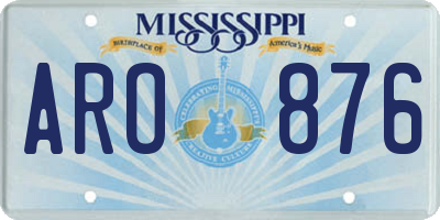 MS license plate ARO876