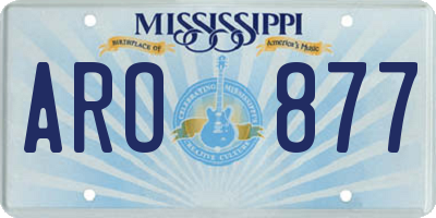 MS license plate ARO877