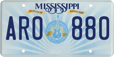 MS license plate ARO880