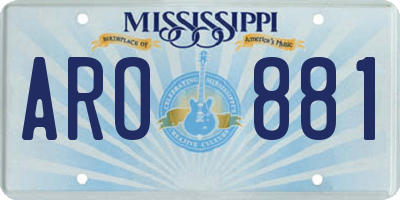 MS license plate ARO881