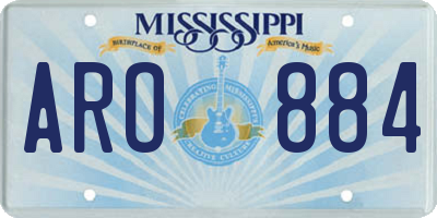 MS license plate ARO884
