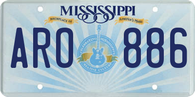 MS license plate ARO886