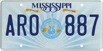 MS license plate ARO887