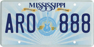 MS license plate ARO888
