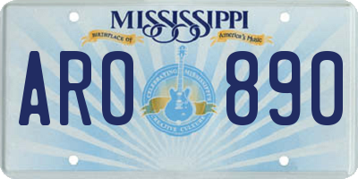 MS license plate ARO890
