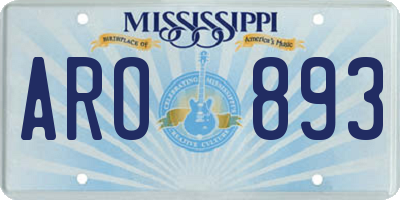 MS license plate ARO893