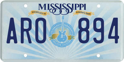 MS license plate ARO894