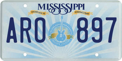 MS license plate ARO897