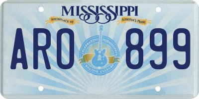 MS license plate ARO899